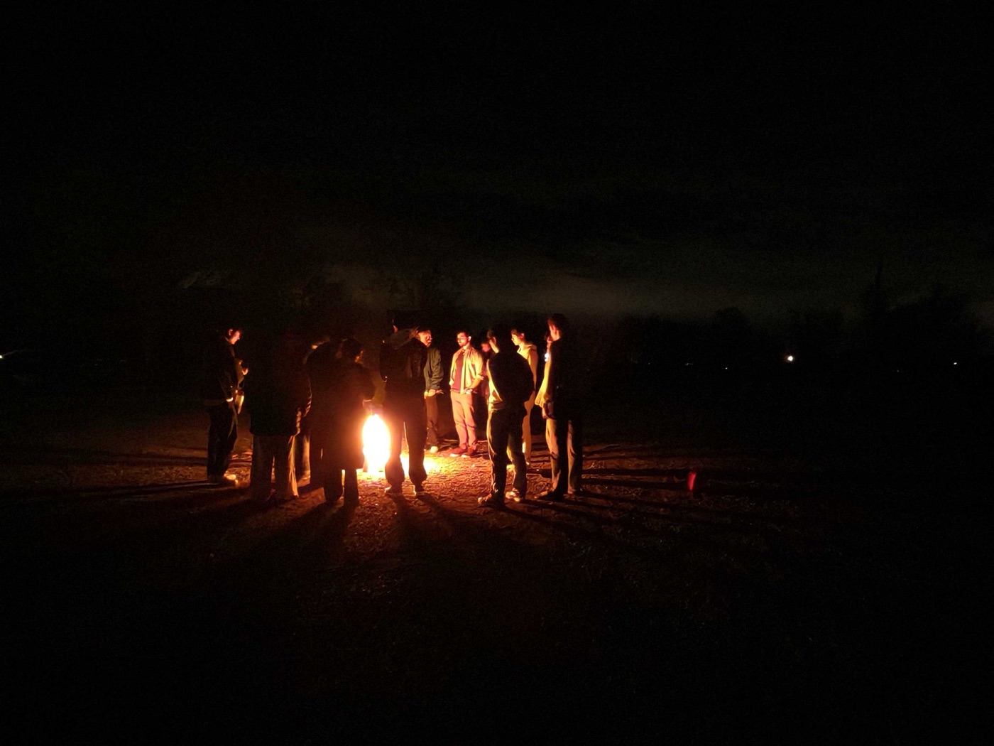 Campfire at night